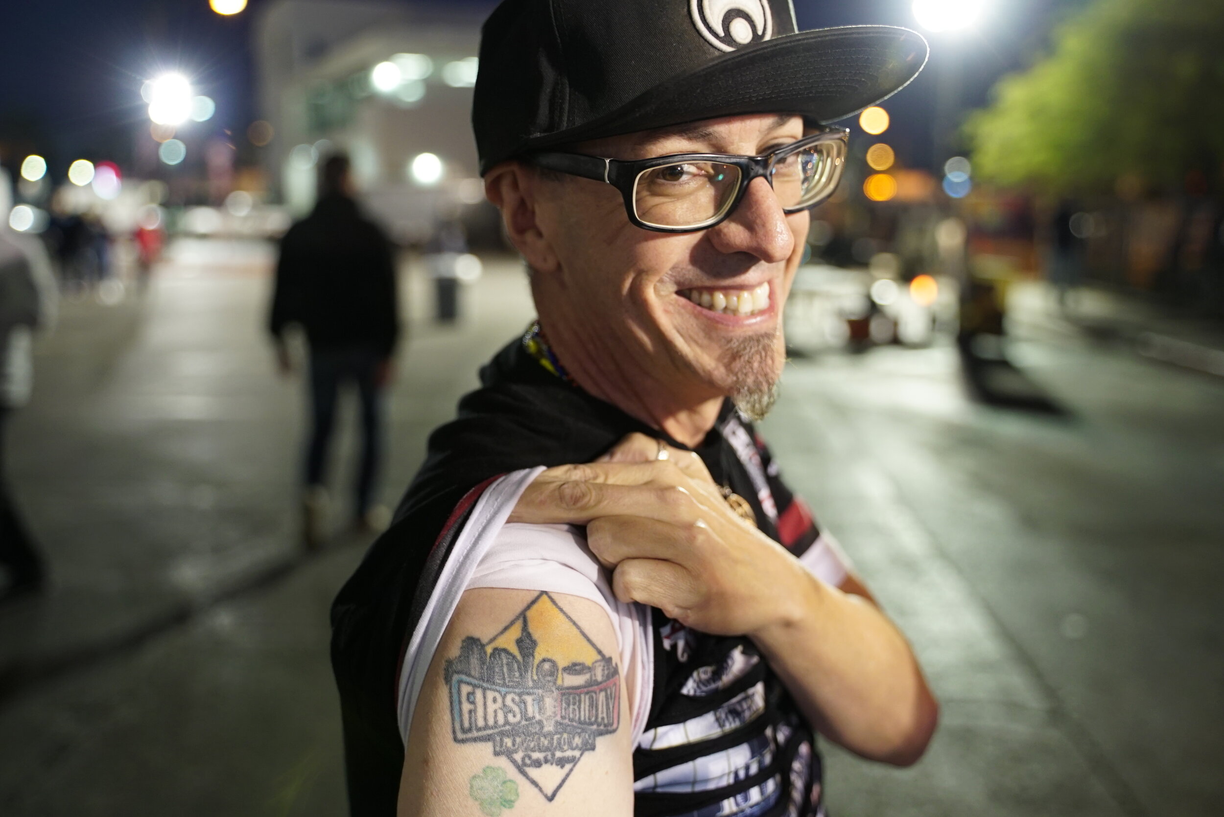 Art pieces on display at vendor booth