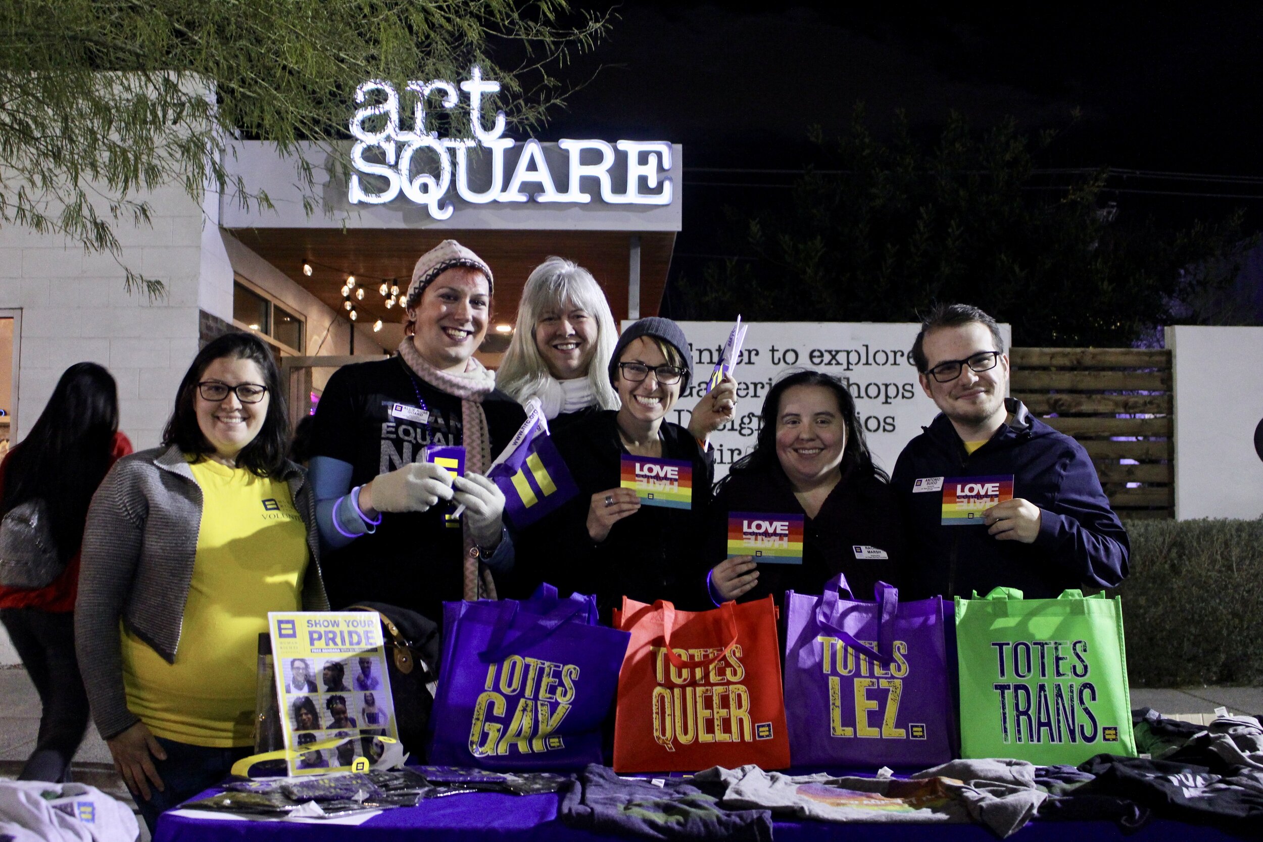 Street scene with art installations