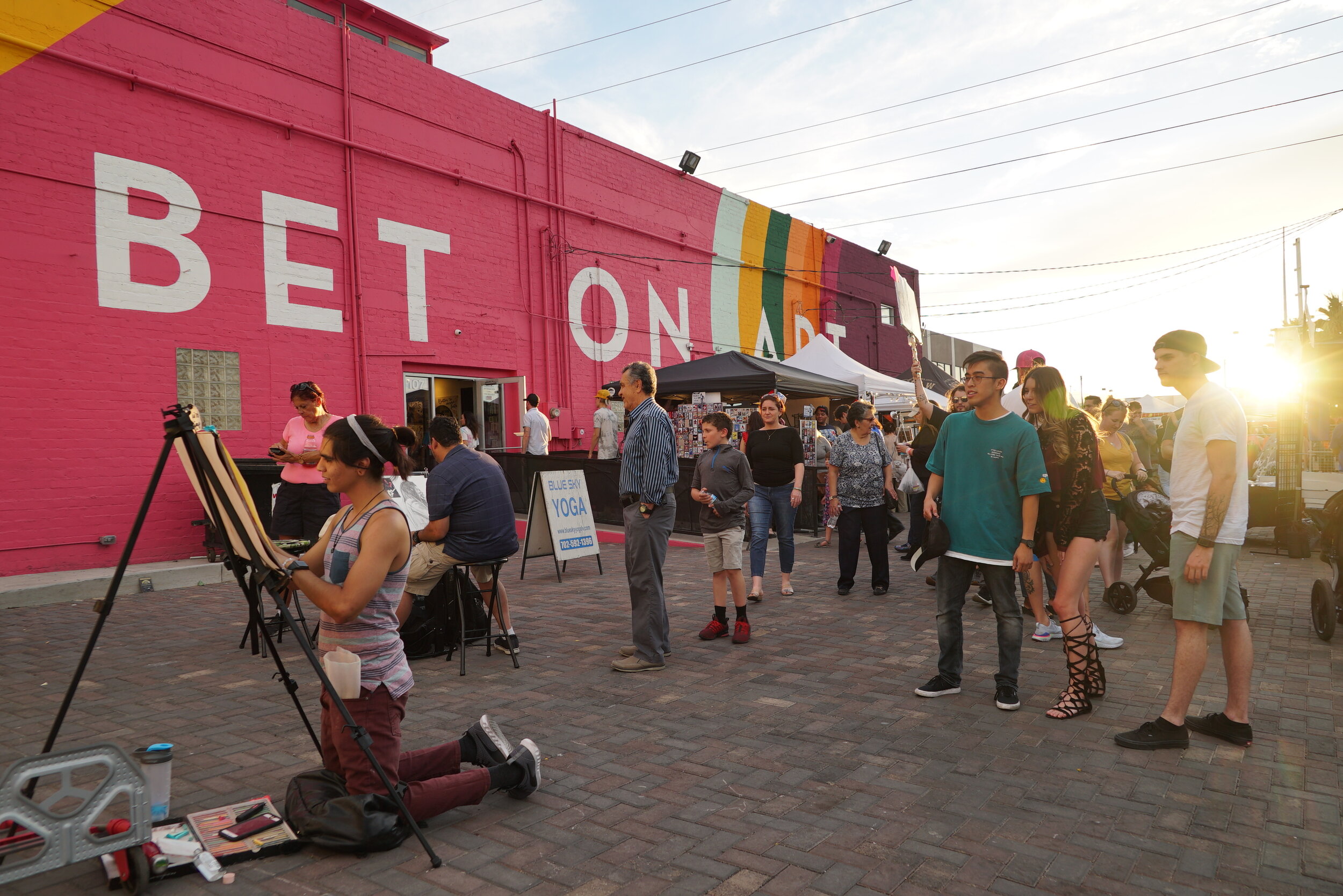 Outdoor art gallery setup