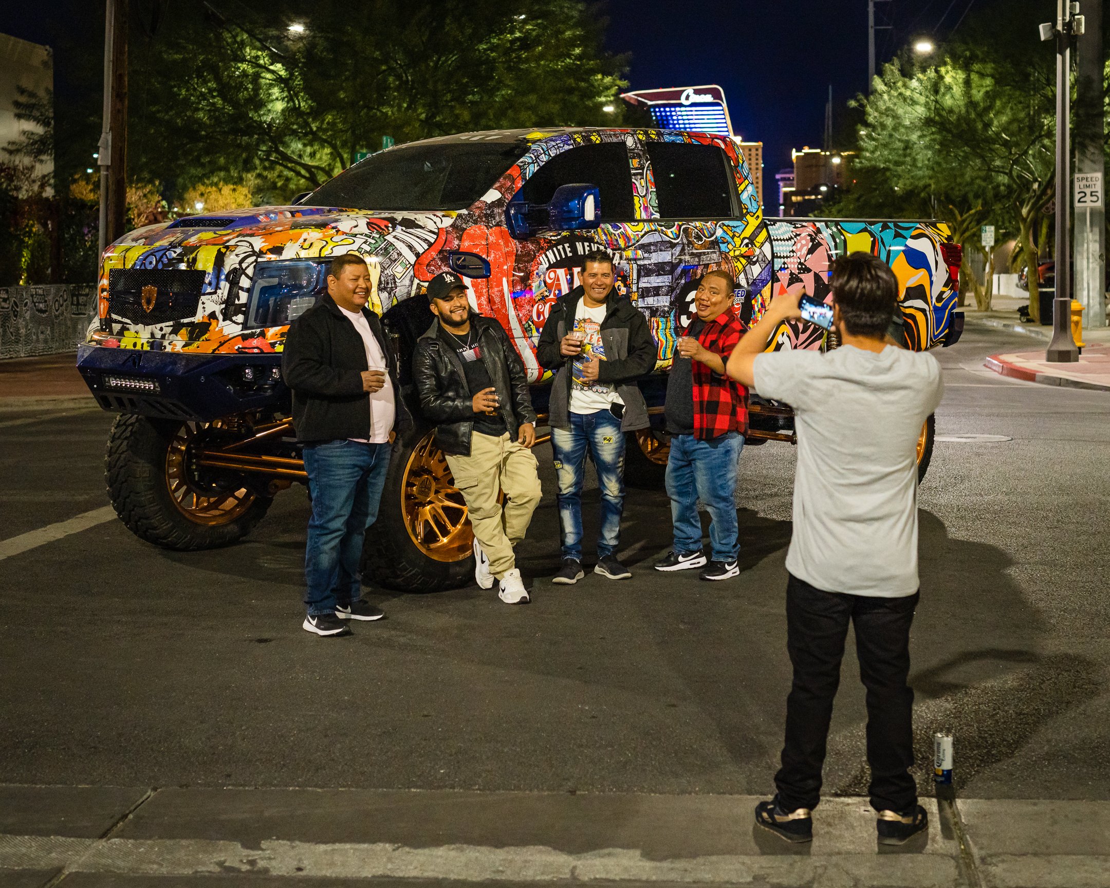 Night scene at First Friday