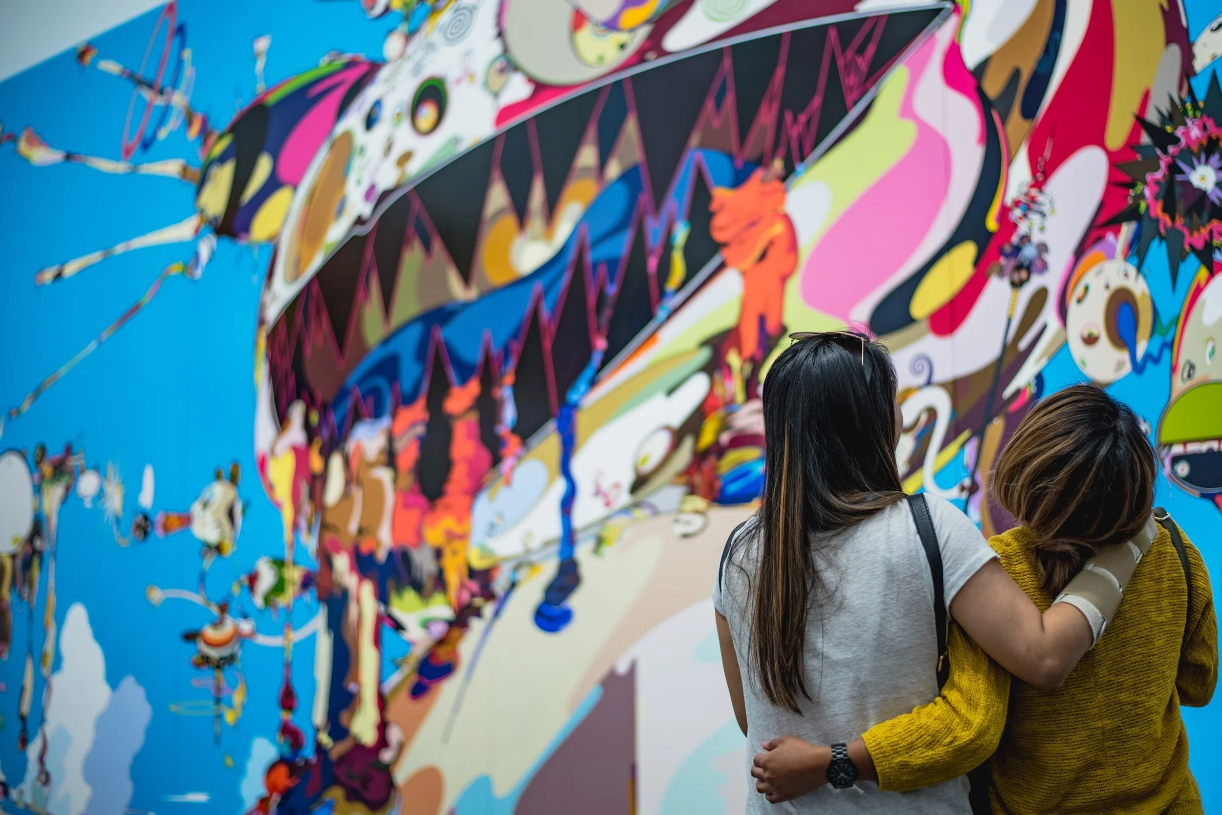 First Friday art walk in the Las Vegas Arts District at night