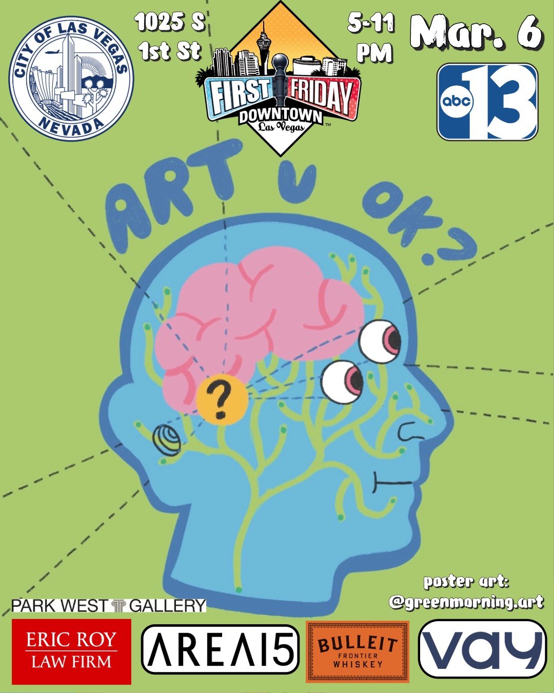 Crowds exploring art installations at First Friday Las Vegas in the Arts District