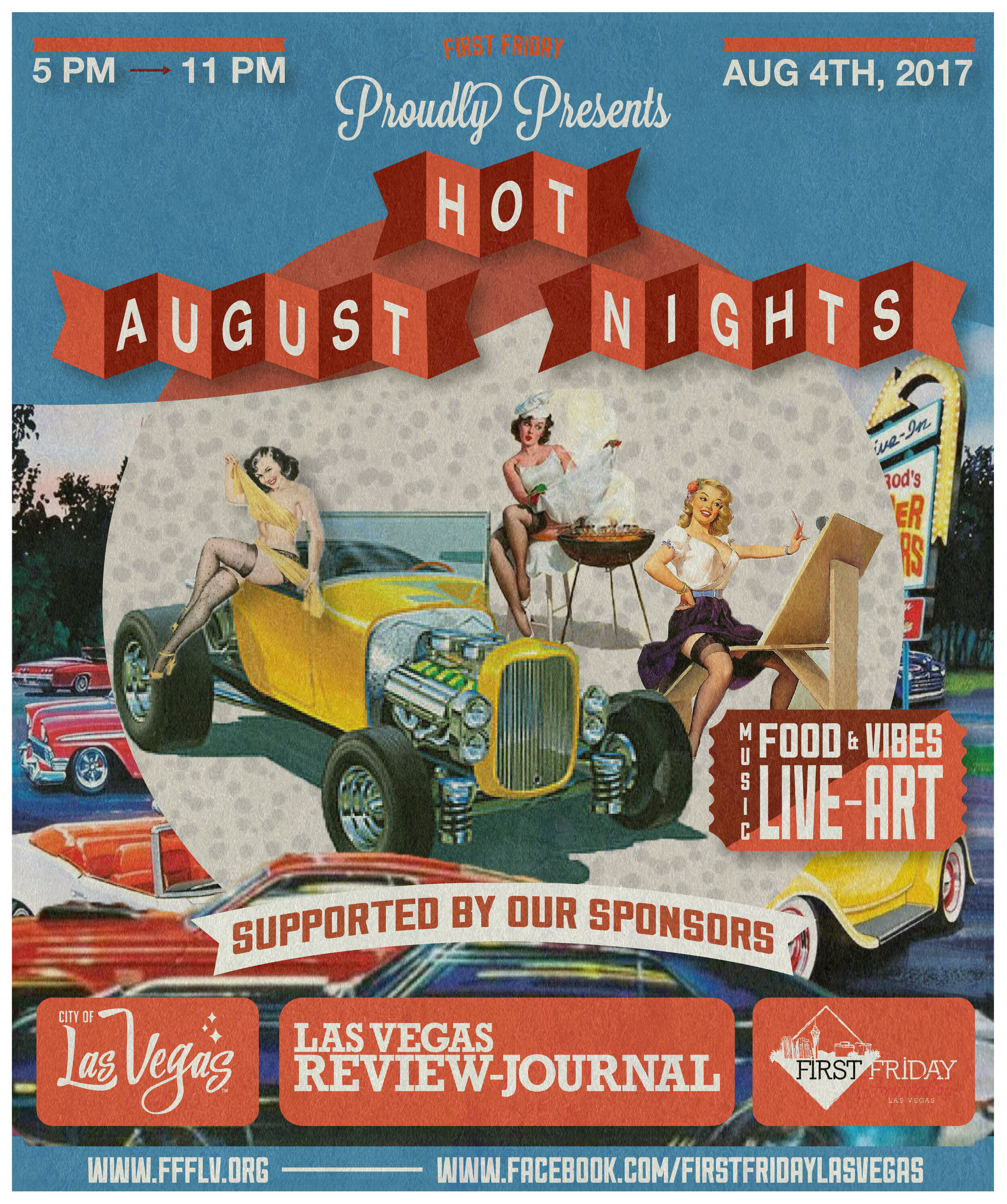 First Friday poster — Hot August Nights 2017