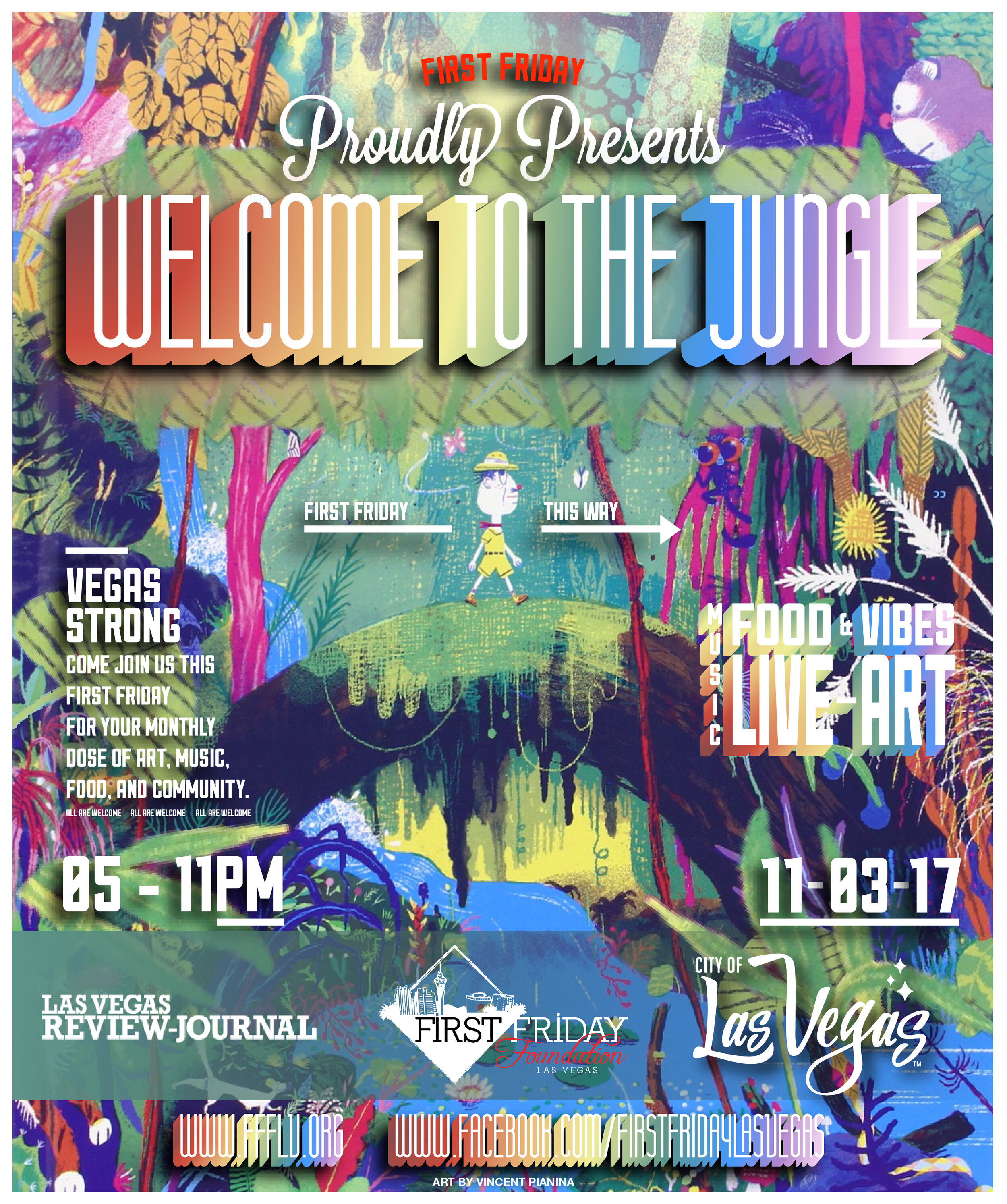 First Friday poster — Welcome to the Jungle, February 2018